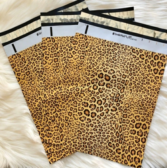 leopard print poly mailers
